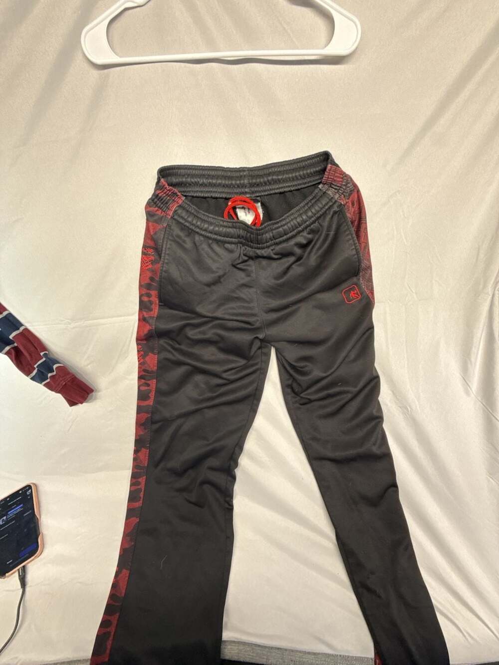 Y2k And1 Track Pants Red Camo Side Panels Black